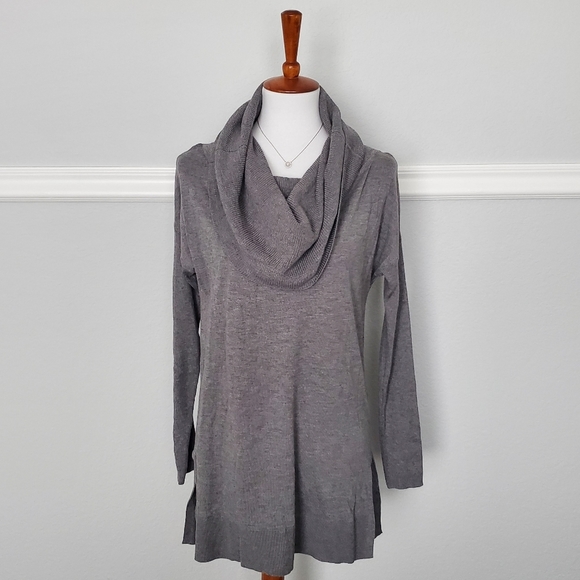 Caslon Tops - Caslon 3-in-1 Top Cowl Neck Off the Shoulder Sweater Tunic Grey S NWT Wool Blend